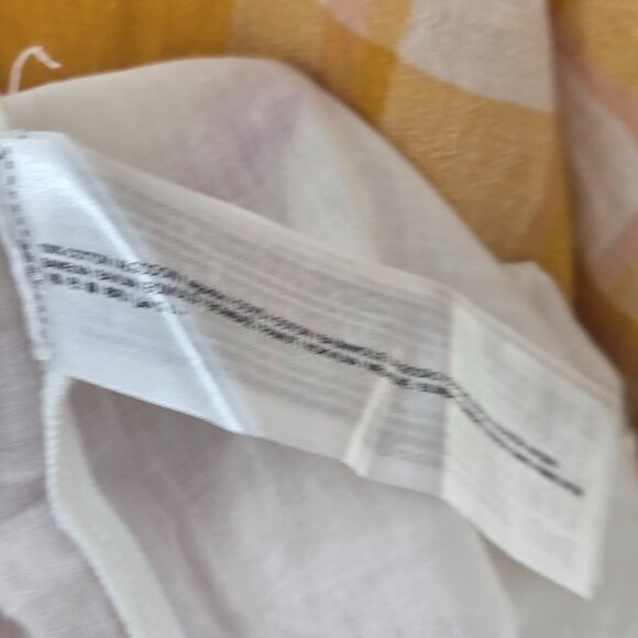 Mango MNG Mustard Yellow Checkered Gingham 100% Cotton Pockets Mini Dress XS - Picture 14 of 15